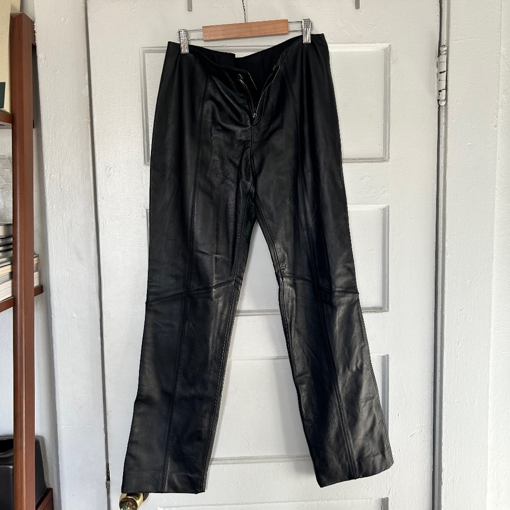 Womens Y2K Leather Pants
